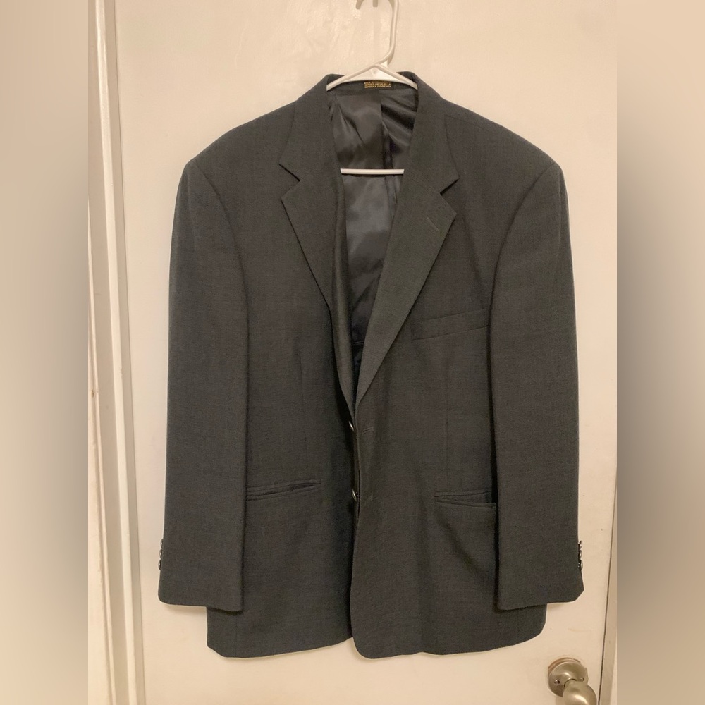 Men's Classic Dark Gray Blazer - Timeless Tailored Style 46S